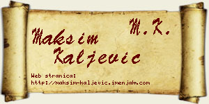 Maksim Kaljević vizit kartica